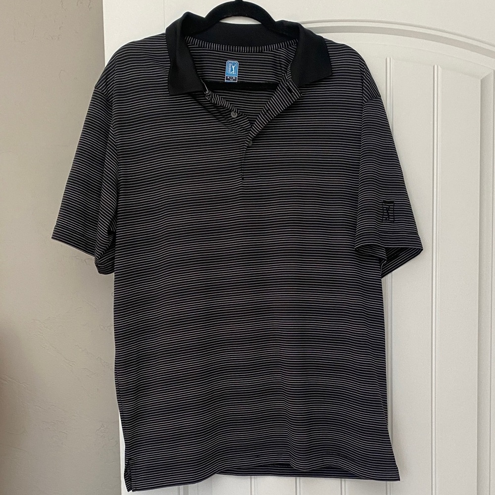 PGA Tour Black and White Polo Shirt